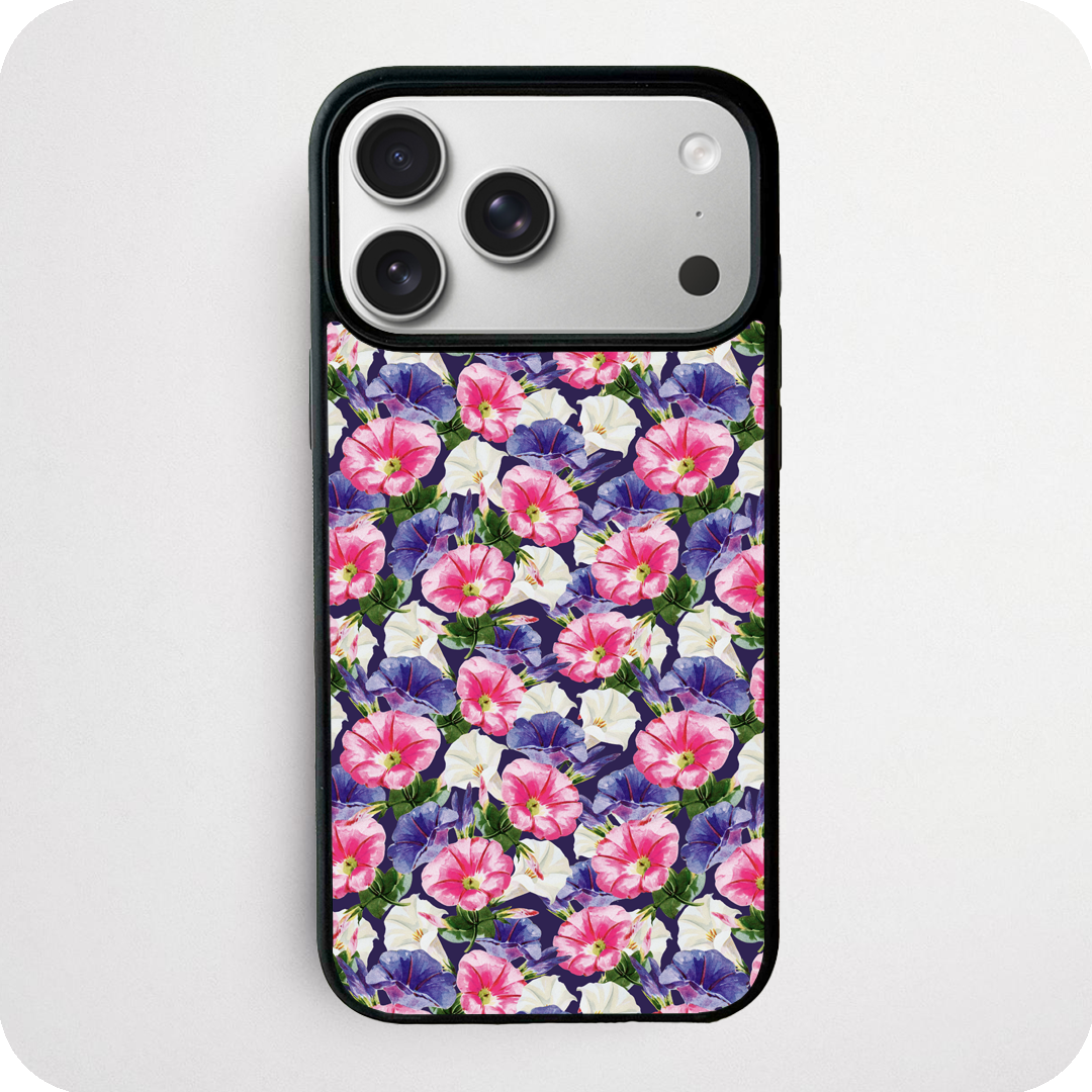 Morning Glory Floral Phone Case | Bold Pink & Purple Watercolour Design