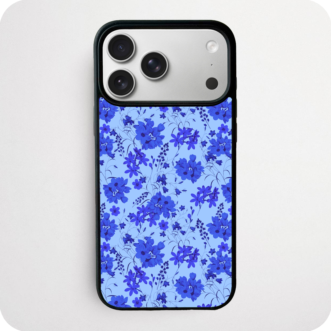 Blue Floral Phone Case | Cobalt Flower Cluster Botanical Pattern Design