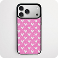 Pink Glitter Phone Case | White Glitter Hearts Repeat Pattern