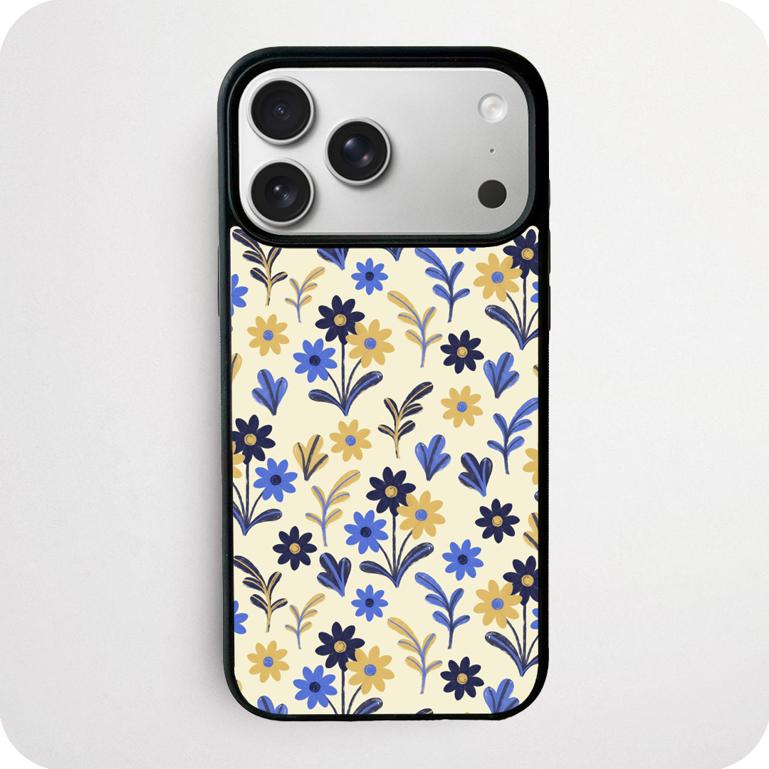 Blue and Yellow Wildflower Pattern Phone Case