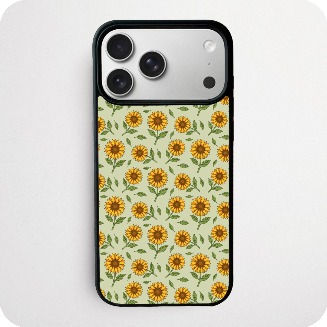 Sunflower Pattern Sage Green Phone Case