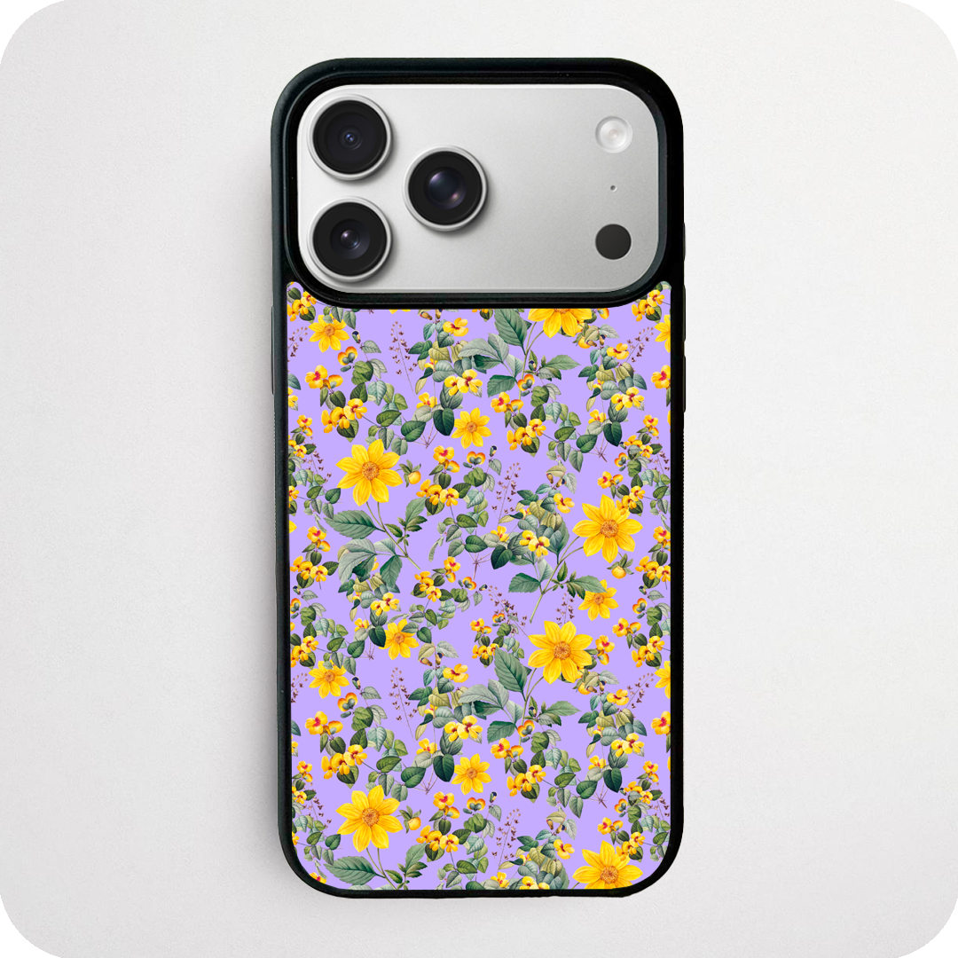 Yellow Wildflower Botanical Purple Phone Case