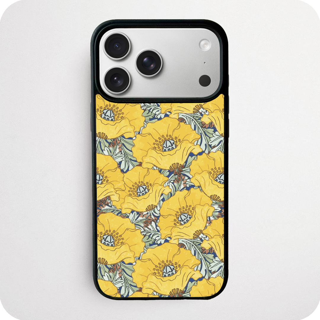 Art Nouveau Yellow Poppy Phone Case