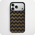 Black & Gold Chevron Phone Case | Glitter Zigzag Design