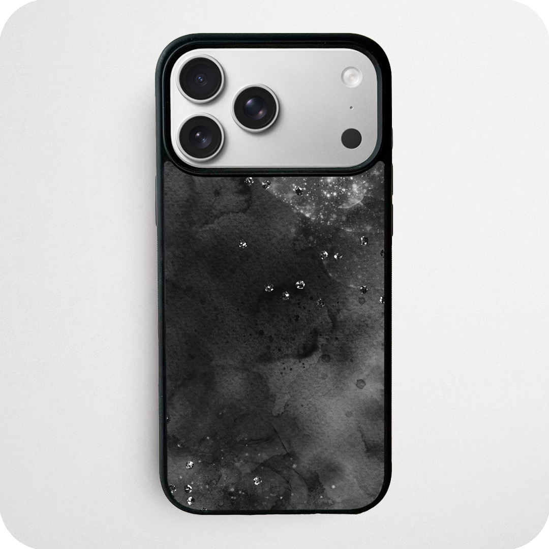 Dark Watercolour Crystal Phone Case | Moody Abstract Design