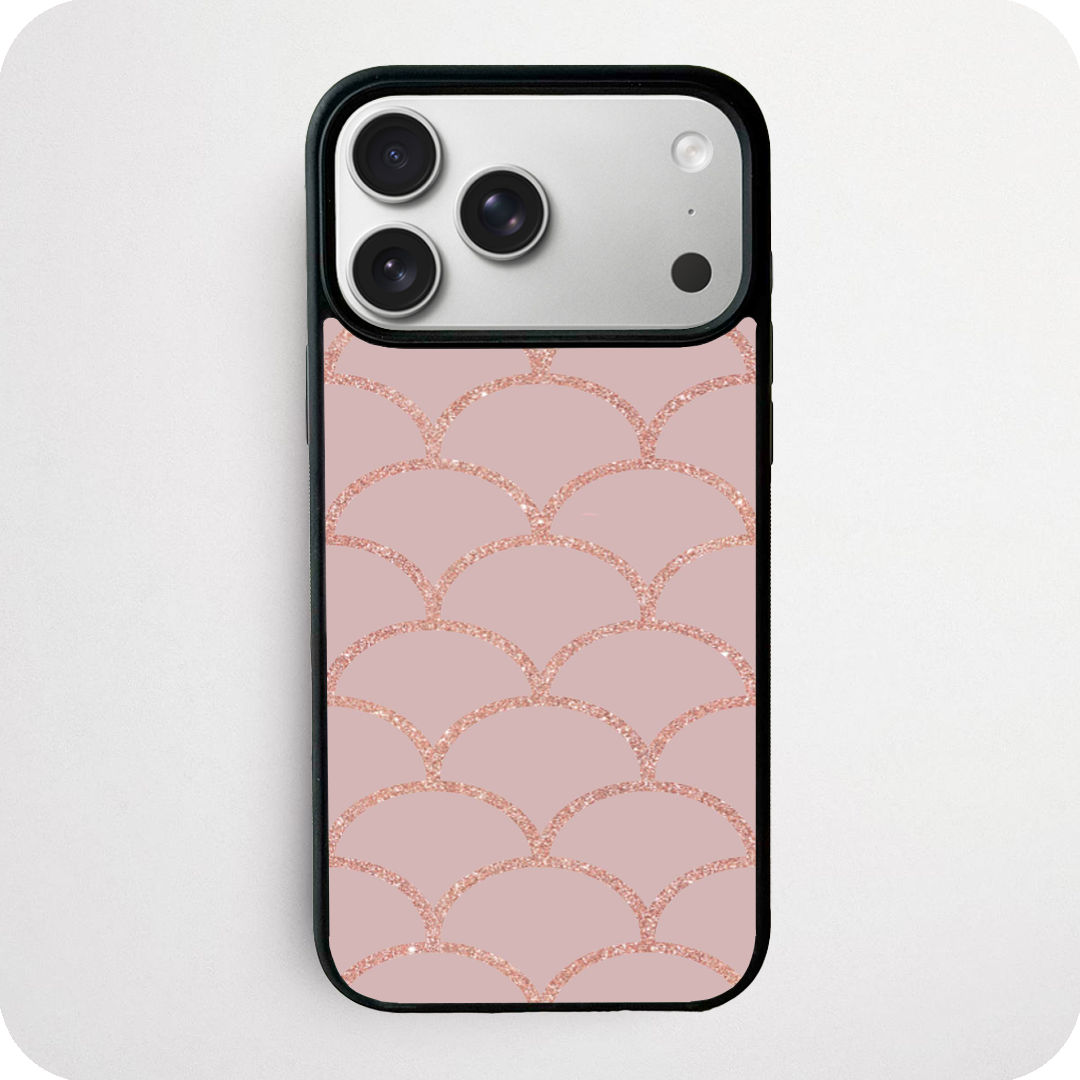 Rose Gold Mermaid Scale Phone Case | Blush Pink Glitter Design