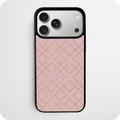 Pink Rose Gold Diamond Grid Phone Case | Glitter Geometric Design