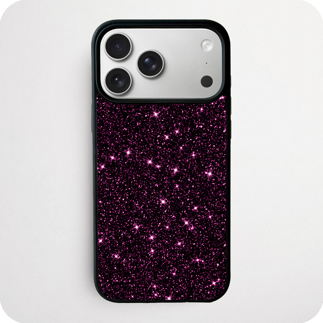 Deep Berry Pink Glitter Phone Case | Dark Sparkle Design