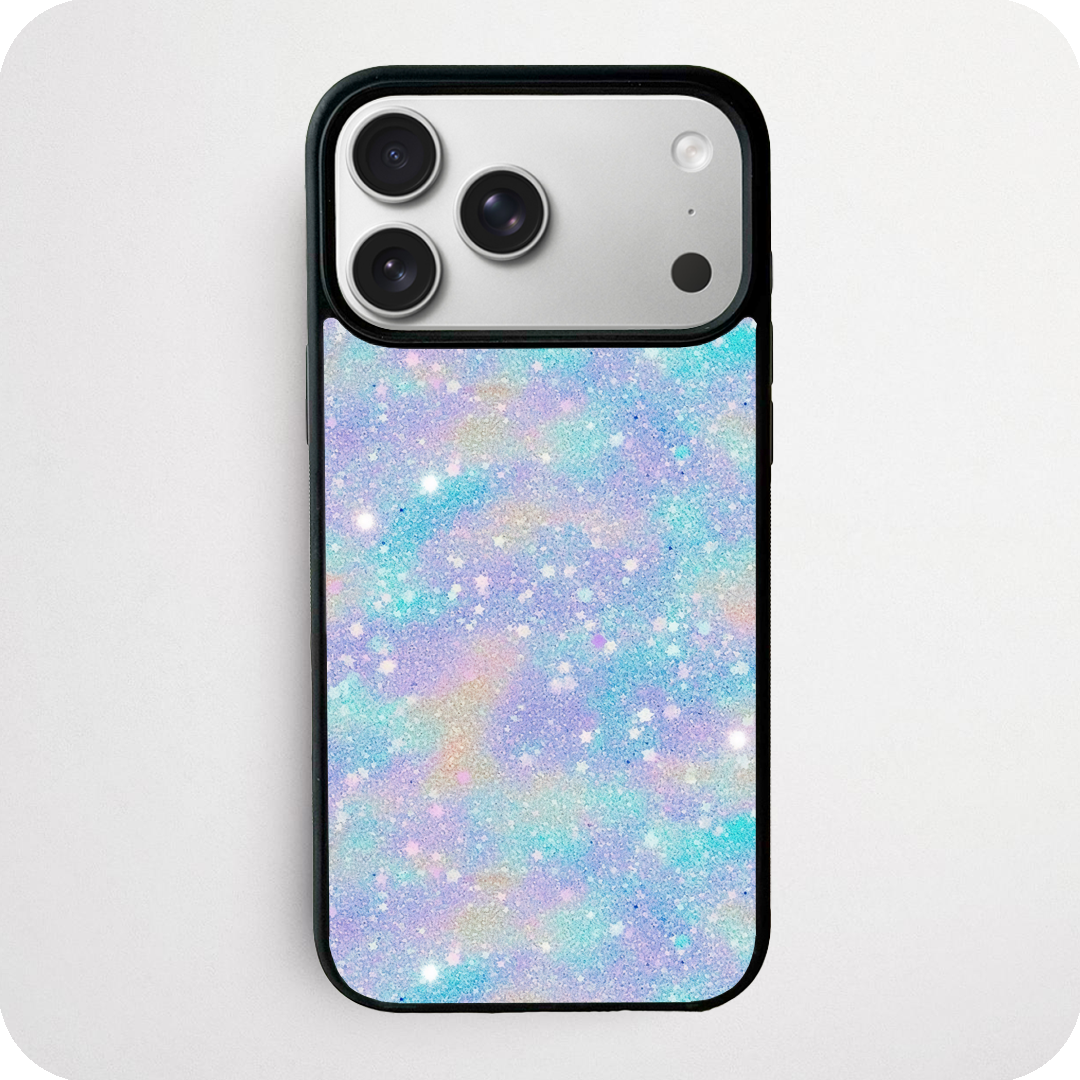 Pastel Iridescent Glitter Phone Case | Holographic Star Design