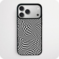 Warped Checkerboard Phone Case | Black & White Optical Illusion